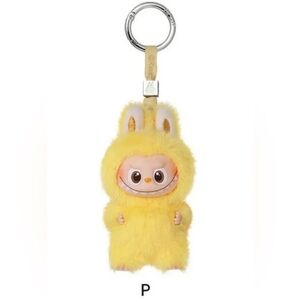 NIB P Pin for Love Labubu Popmart Yellow Vinyl Plush Keychain